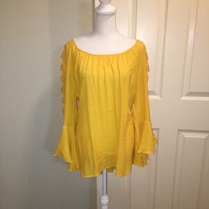 Cato Ruffle Flared Sleeves Top